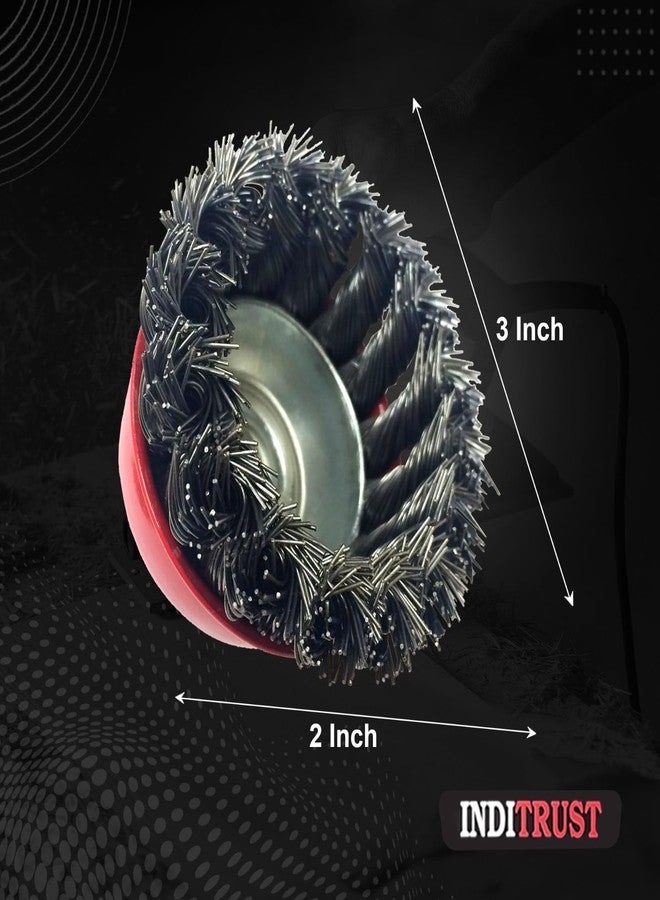 Inditrust combo of 10 wheels Wood & Marble Cutting Flap Discs Grinding wheel Cut Off Wheel Set Flap Carbon steel With Cup Brush Wheel angle grinder accessories - Image 4